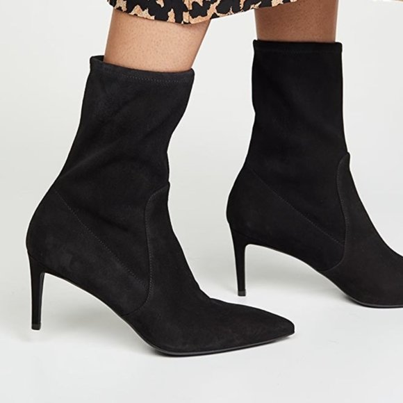 Stuart Weitzman Wren 75 Black Suede 